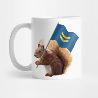 A Red Squirrel with an equality pride flag. Mug